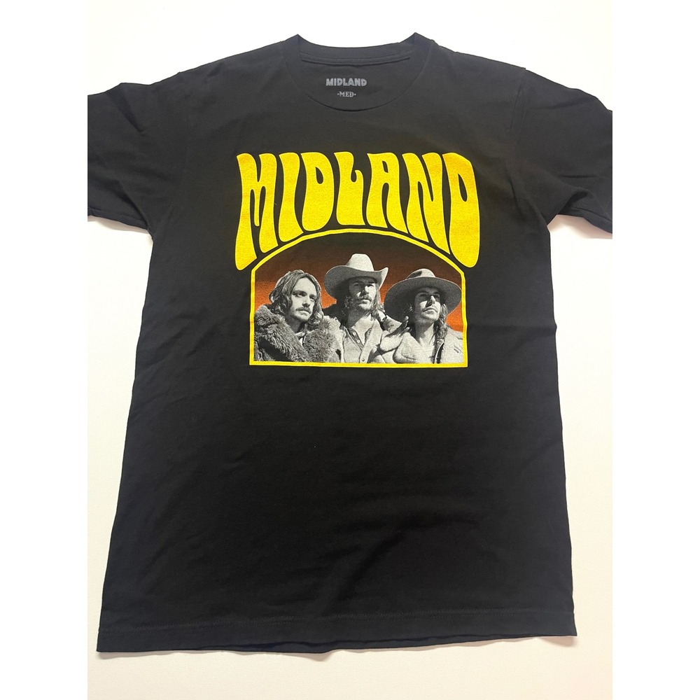 Midland Official Tour Graphic T-Shirt Black Country Music Concert Tee Med 0383